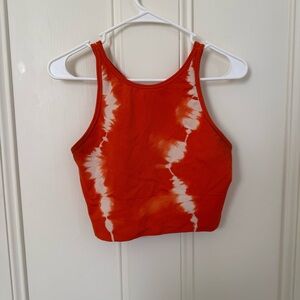 Crop Tank Top - Orange Tie-Dye